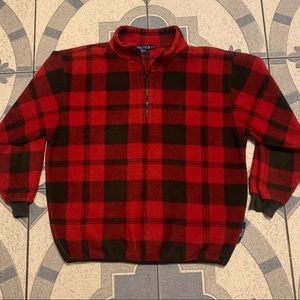 Vintage Nautica Plaid Lumberjack Fleece Pullover L